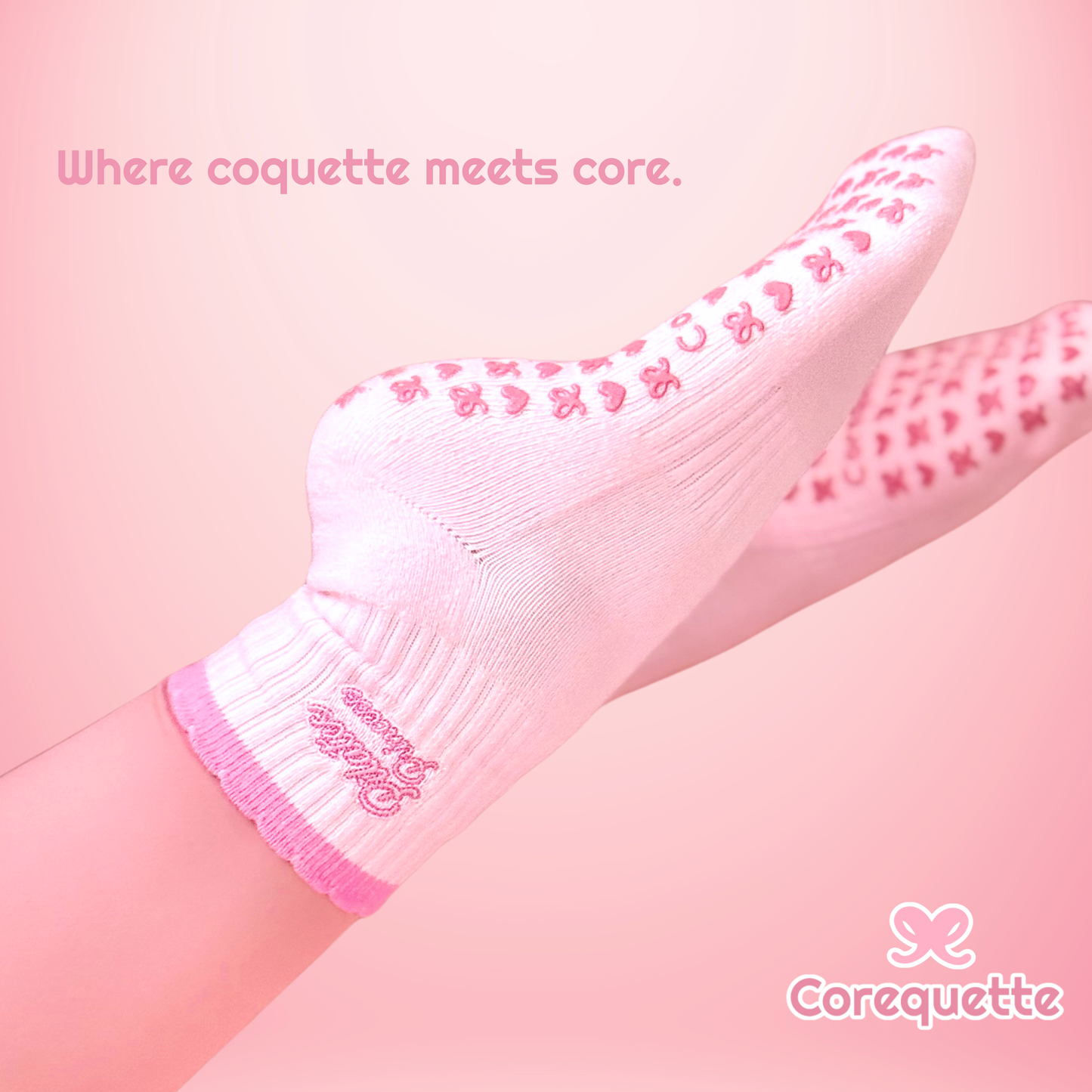 Corequette Pilates Princess Pink Grip Socks