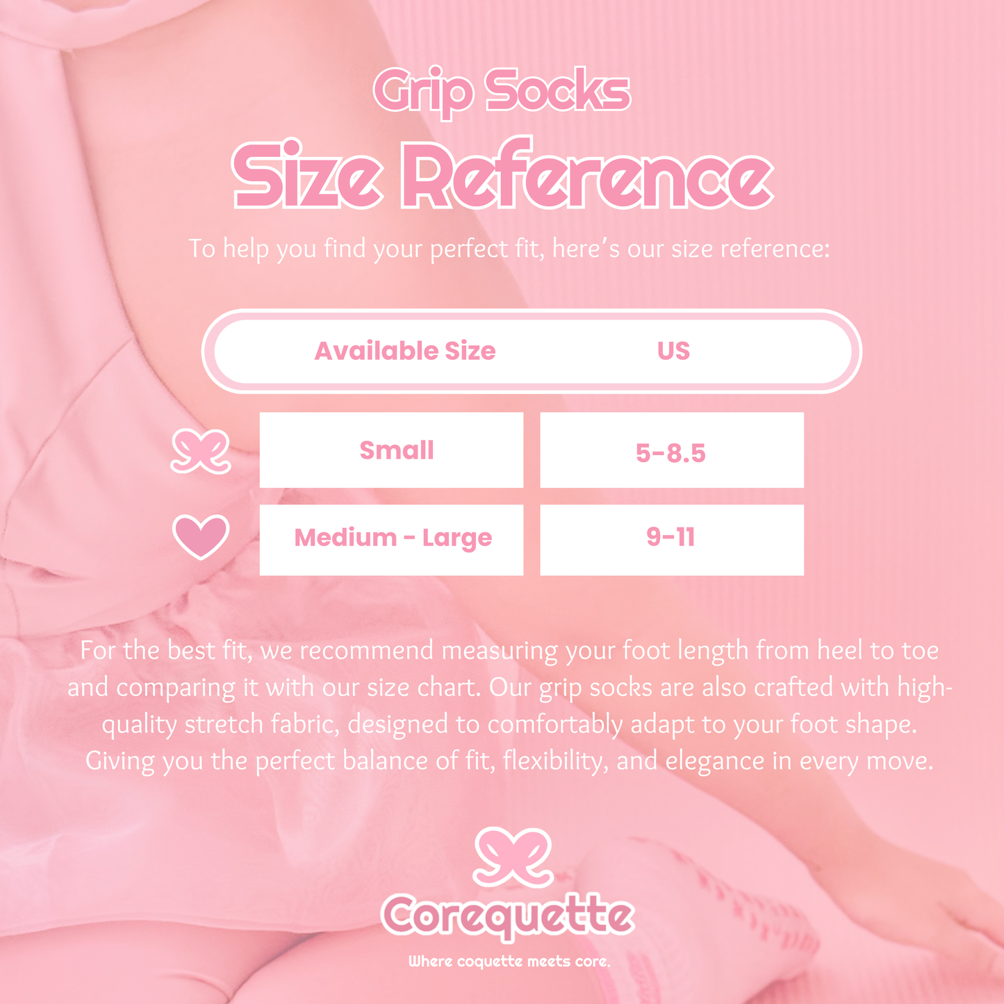 Corequette Pilates Princess Pink Grip Socks