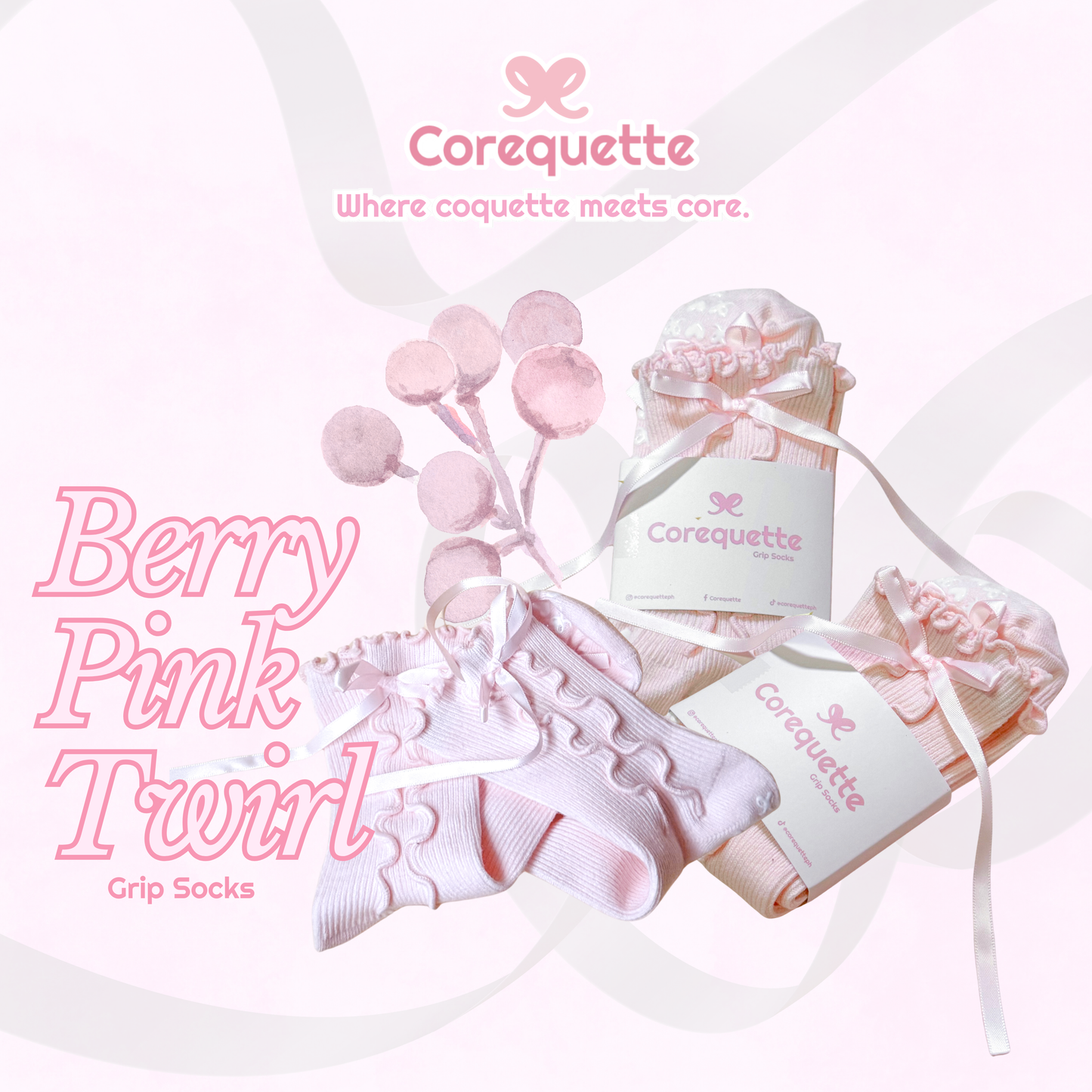 Corequette Twirl Grip Socks Collection