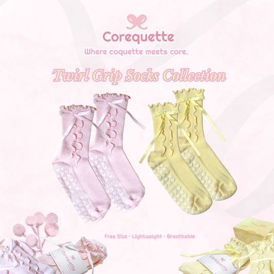 Corequette Twirl Grip Socks Collection