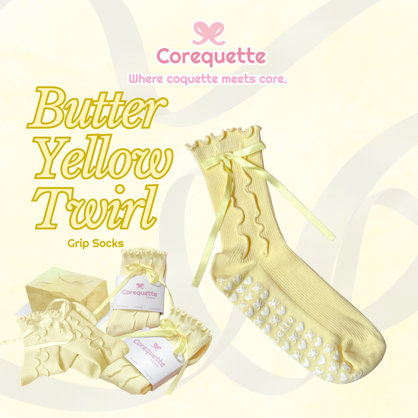 Corequette Twirl Grip Socks Collection