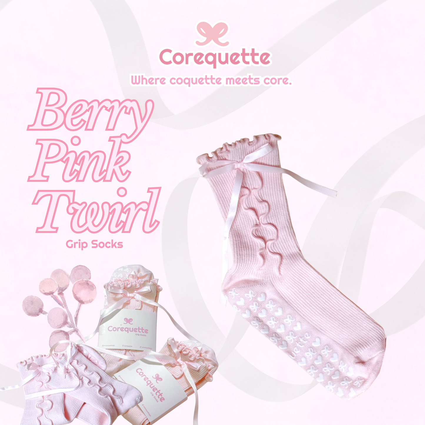 Corequette Twirl Grip Socks Collection